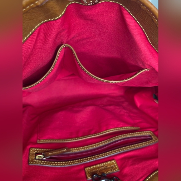 Dooney & Bourke Tan Pebbled Leather Kristen Satchel - Picture 7 of 16